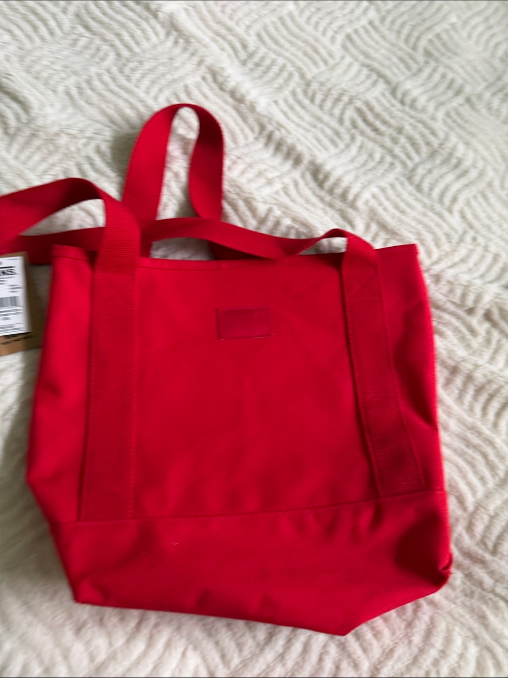 Vans Red Canvas Tote Bag with Top Handles